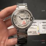 42MM Ballon Bleu Cartier TWF Swiss Quartz Watch Double-row Diamond Bezel Diamond Markers